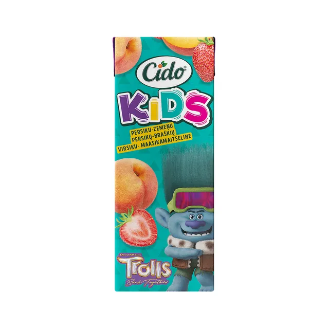 Напиток со вкусом персика и клубники CIDO KIDS, 200 мл
