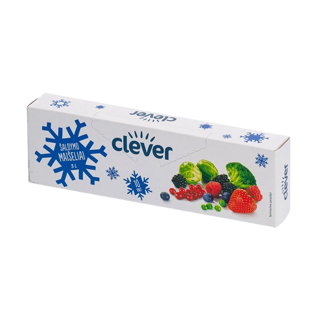 Maišeliai maisto produktų šaldymui su užspaudimu CLEVER 3l, 10 vnt.