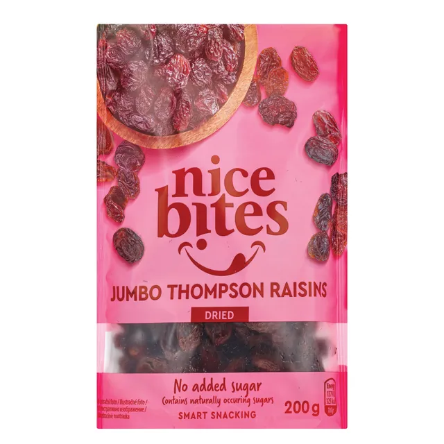 Jumbo džiovintos razinos NICE BITES, 200 g