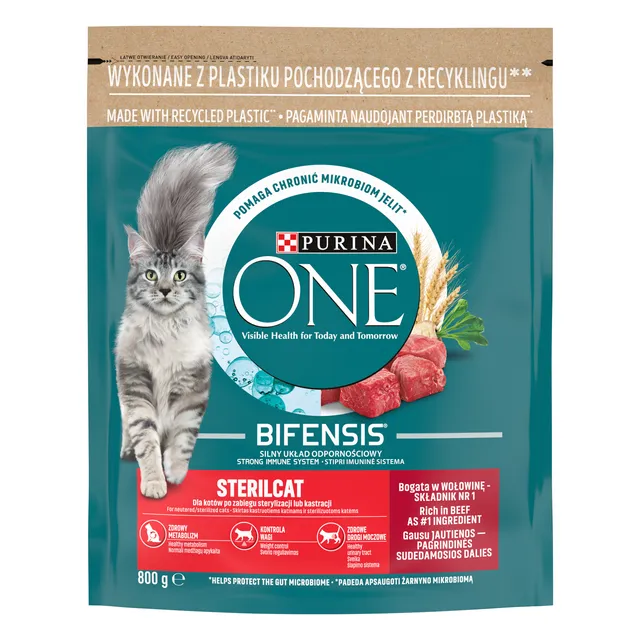 Sausas maistas katėms su jautiena PURINA ONE STERILCAT, 750 g