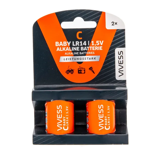 Elementai VIVESS LR14, 1,5V, 2 vnt