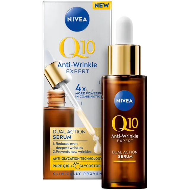 Serumas su technologija nuo glikacijos NIVEA Q10 ANTI-WRINKLE EXPERT, 30 ml
