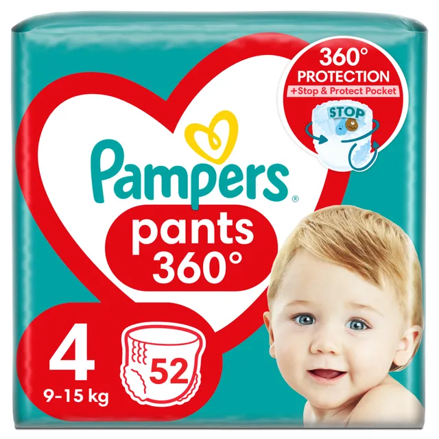 Sauskelnės-kelnaitės PAMPERS PANTS 4 (9-15 kg), 52 vnt.