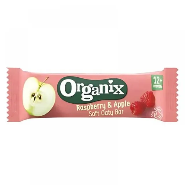 Ekologiškas avižų batonėlis su avietėmis ir obuoliais ORGANIX, nuo 12 mėn, 23 g