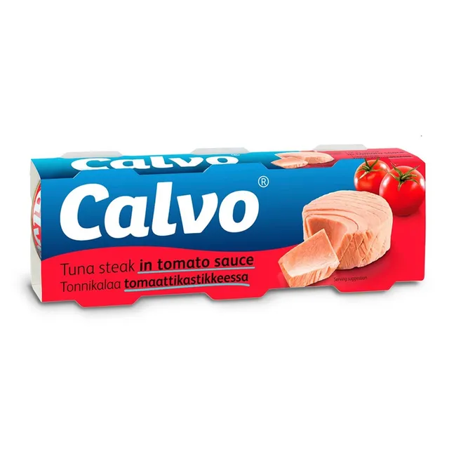 Nesmulkintas tunas pomidorų padaže, CALVO 240G (3x80G)