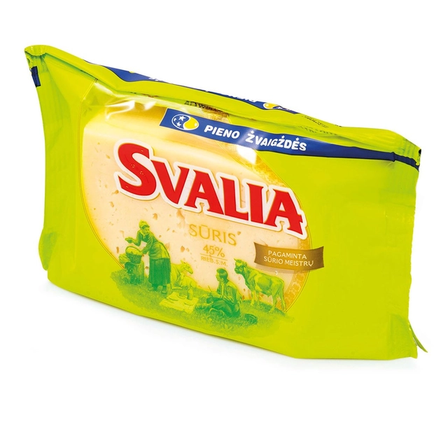 Puskietis fermentinis sūris SVALIA, 45% r.s.m., 240 g