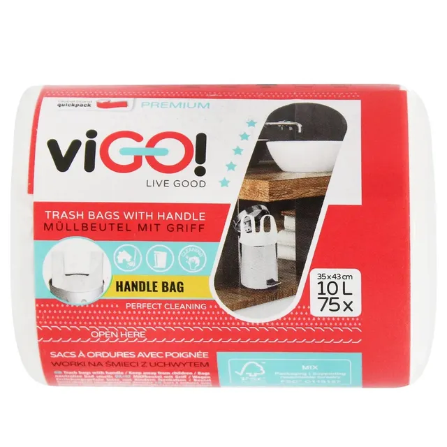Šiukšlių maišai VIGO, 10l, 75 vnt
