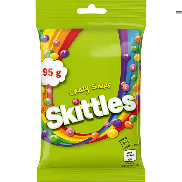 Kramtomieji saldainiai SKITTLES SWEAT & SOUR, 95 g