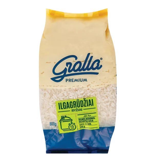 Ilgagrūdžiai baltieji ryžiai GRALLA PREMIUM, 800 g