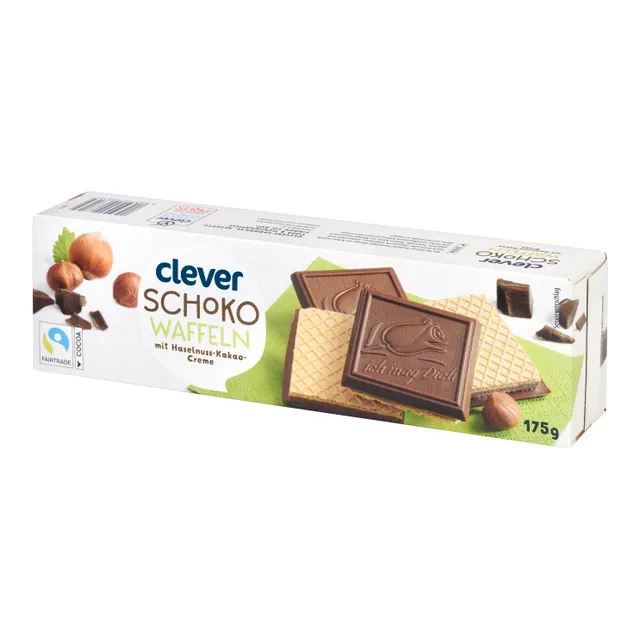 Wafers with chocolate glaze CLEVER, 175 g