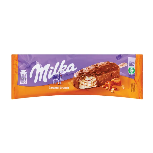 Съедобное мороженое MILKA с хрустящей карамелью, 90 мл