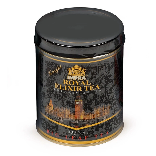 Black Ceylon tea in a tin