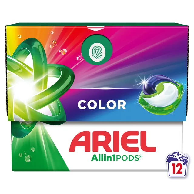 Skalbimo kapsulės ARIEL COLOR, 12 skalbimų