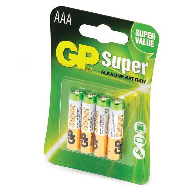 Baterija LR03 (AAA), GP SUPER, 4 vnt.