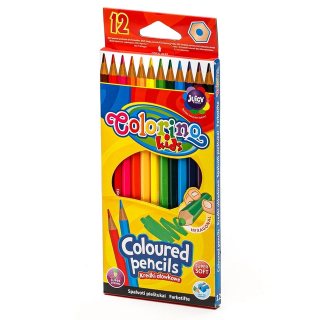Spalvoti pieštukai COLORINO KIDS, 12 spalvų