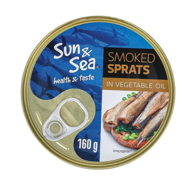 Копченые шпроты в масле SUN&SEA, 160 г