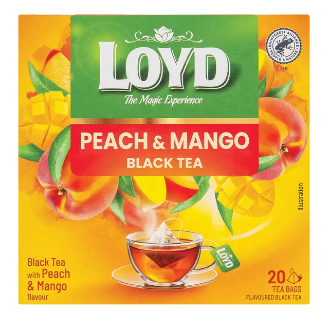 Black tea with peach and mango flavor LOYD, 20 x 2 g