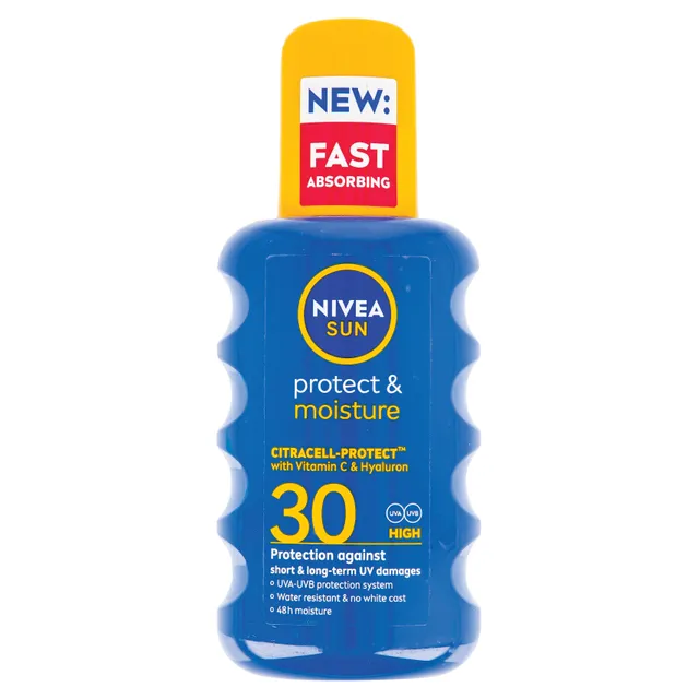 Увлажняющий солнцезащитный спрей-лосьон, SPF30 NIVEA SUN PROTECT & MOISTURE, 200 мл