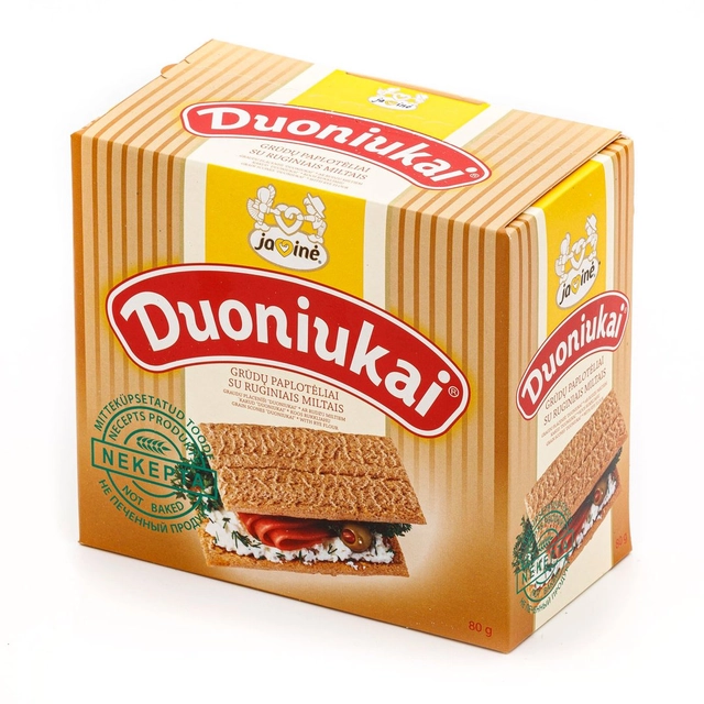Grūdų paplotėliai su ruginiais miltais DUONIUKAI, 80 g