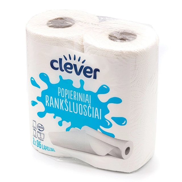 Popieriniai rankšluosčiai CLEVER (2 sluoksnių), 2 vnt.
