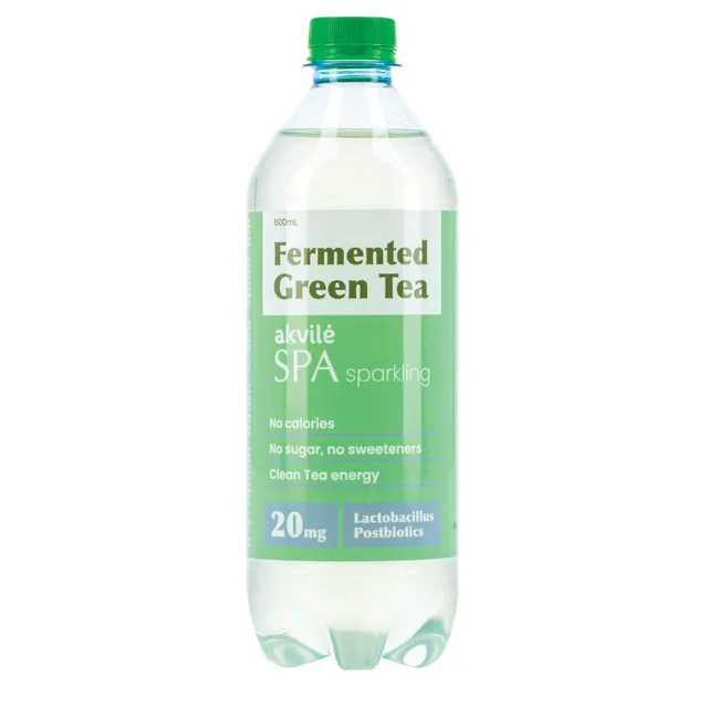 Sparkling functional soft drink FERMENTED GREEN TEA BY AKVILĖ, 600 ml