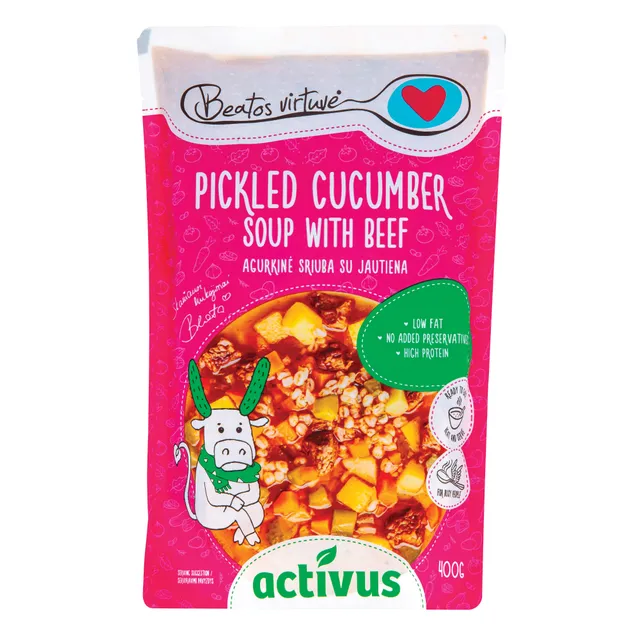 Pickled cucumber soup with beef Activus & Beatos Virtuvė, 400 g