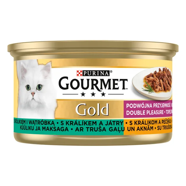 Cat pâté, rabbit with liver GOURMET GOLD DUO, 85 g