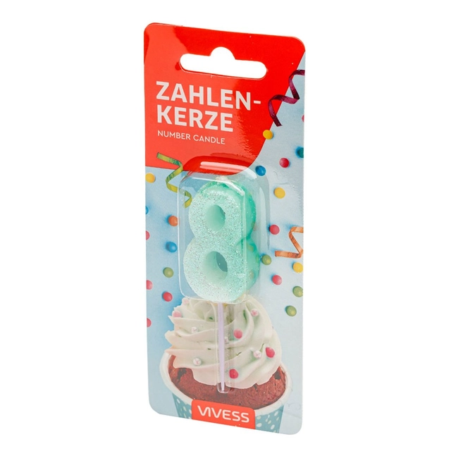 Žvakutė tortui VIVESS skaičius 8