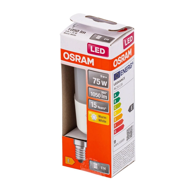 LED lemputė OSRAM Frosted STICK 75, E14, 10W, 1050lm