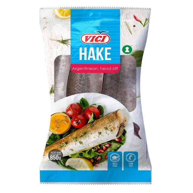 Frozen pike perch fillets without heads VIČI, 850 g