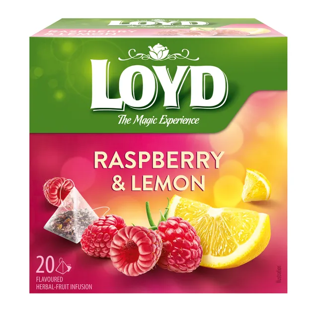 Fruit tea drink raspberry and lemon flavor LOYD, 20 x 2 g