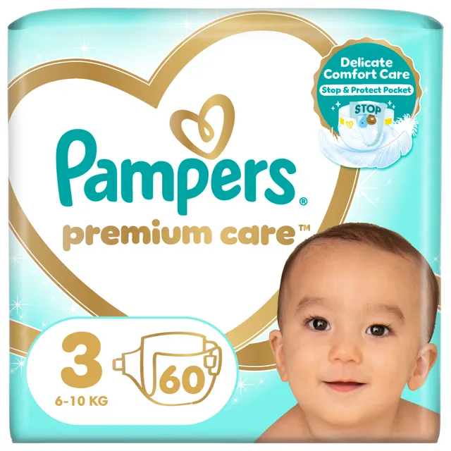 Sauskelnės PAMPERS PREMIUM CARE 3, 6-10 kg, 60 vnt.