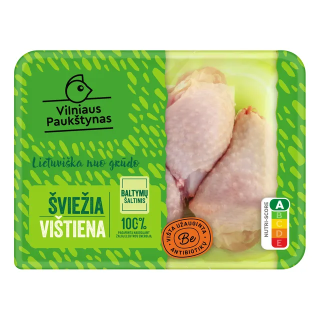 Viščiukų broilerių blauzdelės be sąnario užauginta be antibiotikų, 500 g
