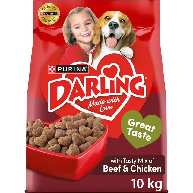 Complete dry food for adult dogs with delicious beef and chicken mix