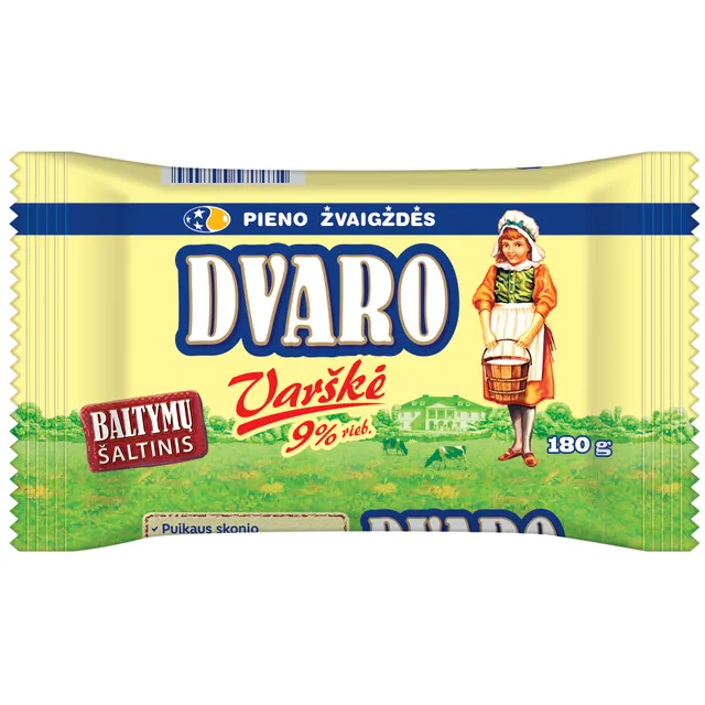 Varškė DVARO, 9% rieb., 180 g 