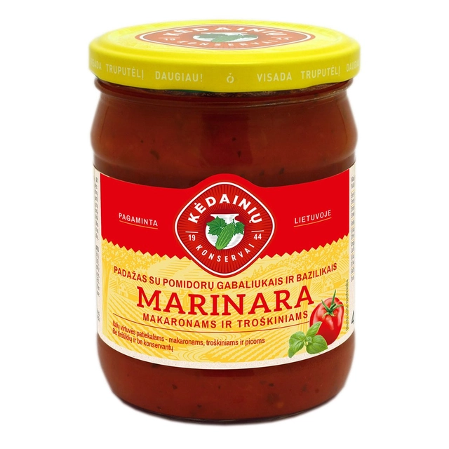 Tomato sauce with basil and tomato pieces KĖDAINIŲ MARINARA, 435 g