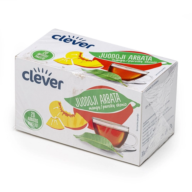 Black flavored tea peach/mango flavor CLEVER, 20 pcs.