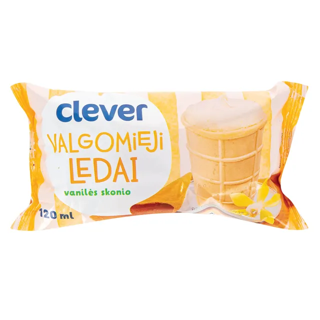 Vanilės skonio valgomieji ledai CLEVER, 120 ml