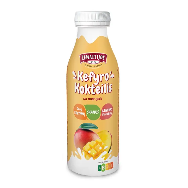 Kefyro kokteilis su mangais ŽEMAITIJOS, 0,5% rieb., 450 g