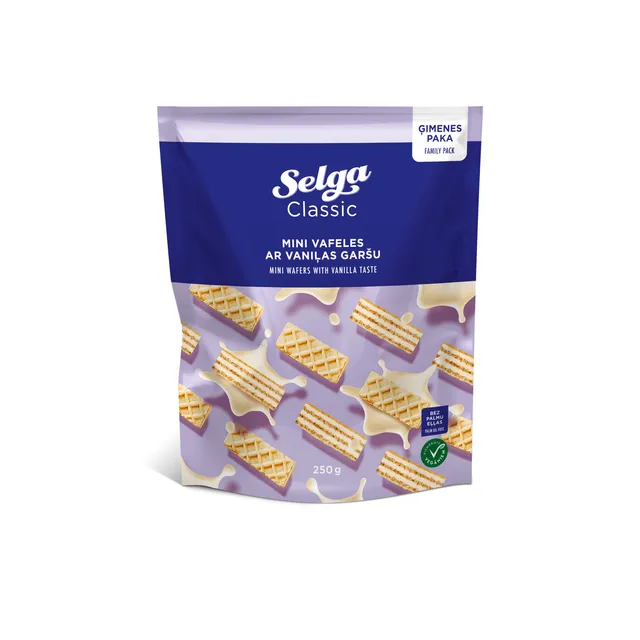 Мини вафли со вкусом ванили SELGA, 250 г