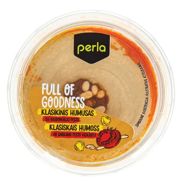 Klasikinis humusas su raudonuoju pesto, 160 g