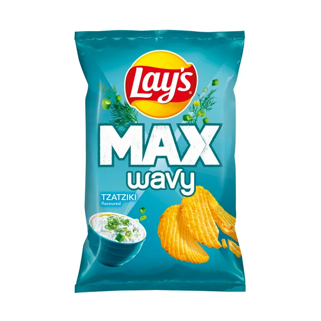 Dzadzikio skonio bulvių traškučiai LAY'S MAX WAVY, 120 g