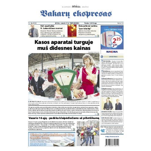 Dienraštis VAKARŲ EKSPRESAS, 1 vnt.