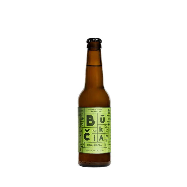 Ekologiška kombucha BŪKČIA MATCHA, 330 ml