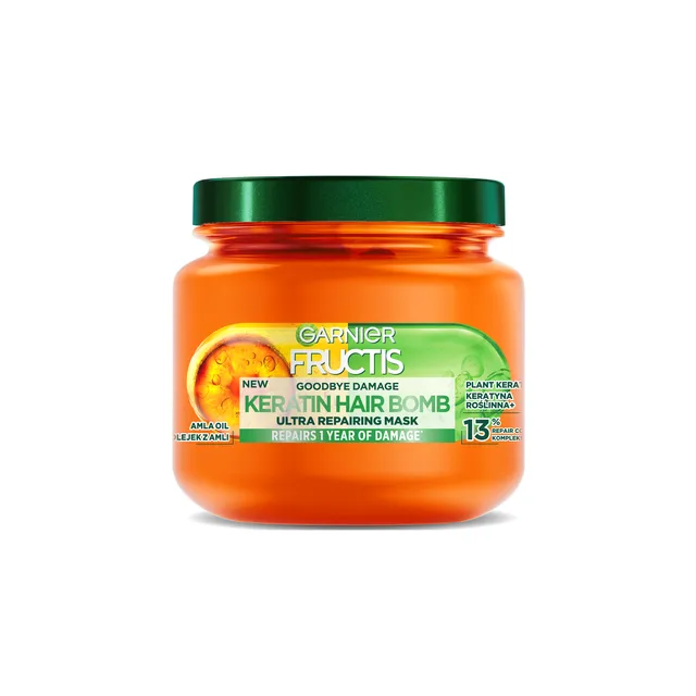 Kaukė FRUCTIS GOODBYE DAMAGE KERATIN HAIR BOMB, 320 ml