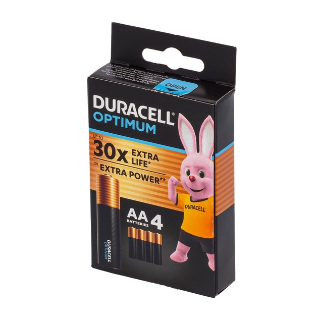 Baterijos DURACELL OPTIMUM AA, 4 vnt.