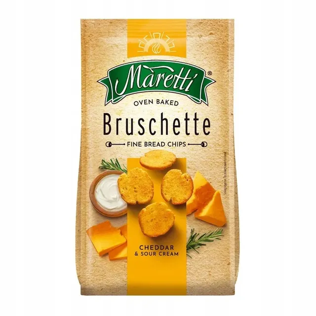 Bread chips with cheddar cheese and sour cream flavor, MARETTI 70 g