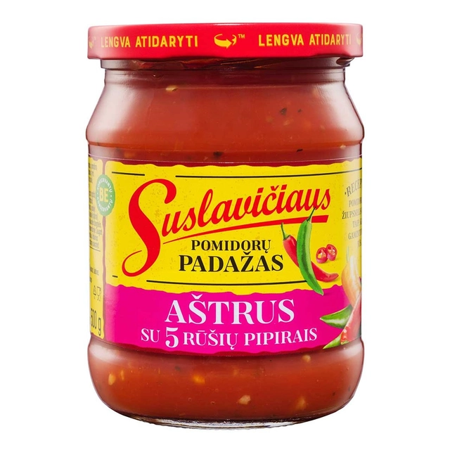 Spicy tomato sauce with 5 types of pepper SUSLAVIČIAUS, 500 g