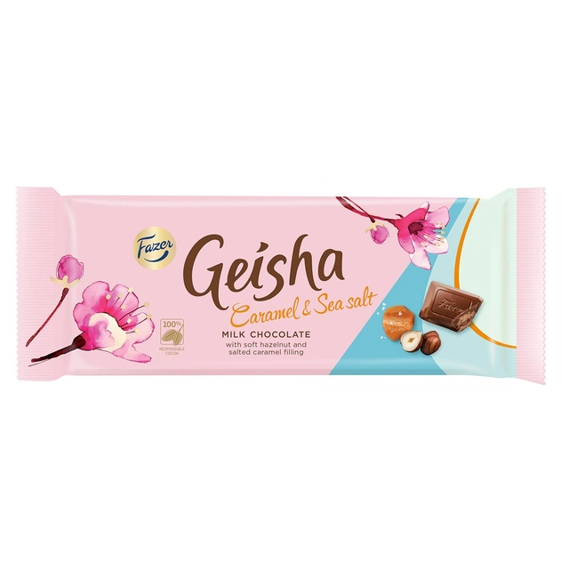 Pieniškas šokoladas GEISHA CARAMEL SEASALT, 100 g