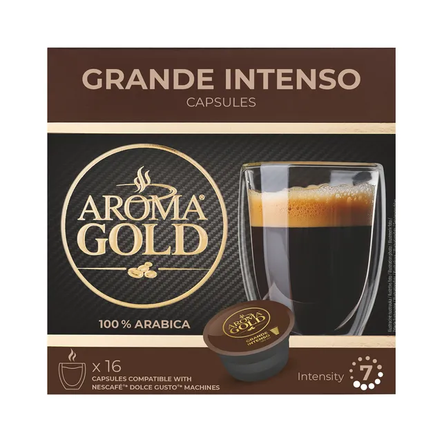 Kavos kapsulės AROMA GOLD GRANDE INTENSO, 16 vnt.